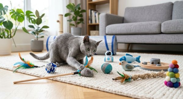 Top 10 des jouets pour chats russes bleus